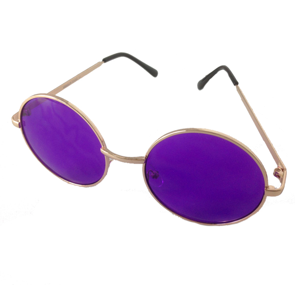 Rund solbrile i lennon design med lilla glas | festival-solbriller-2