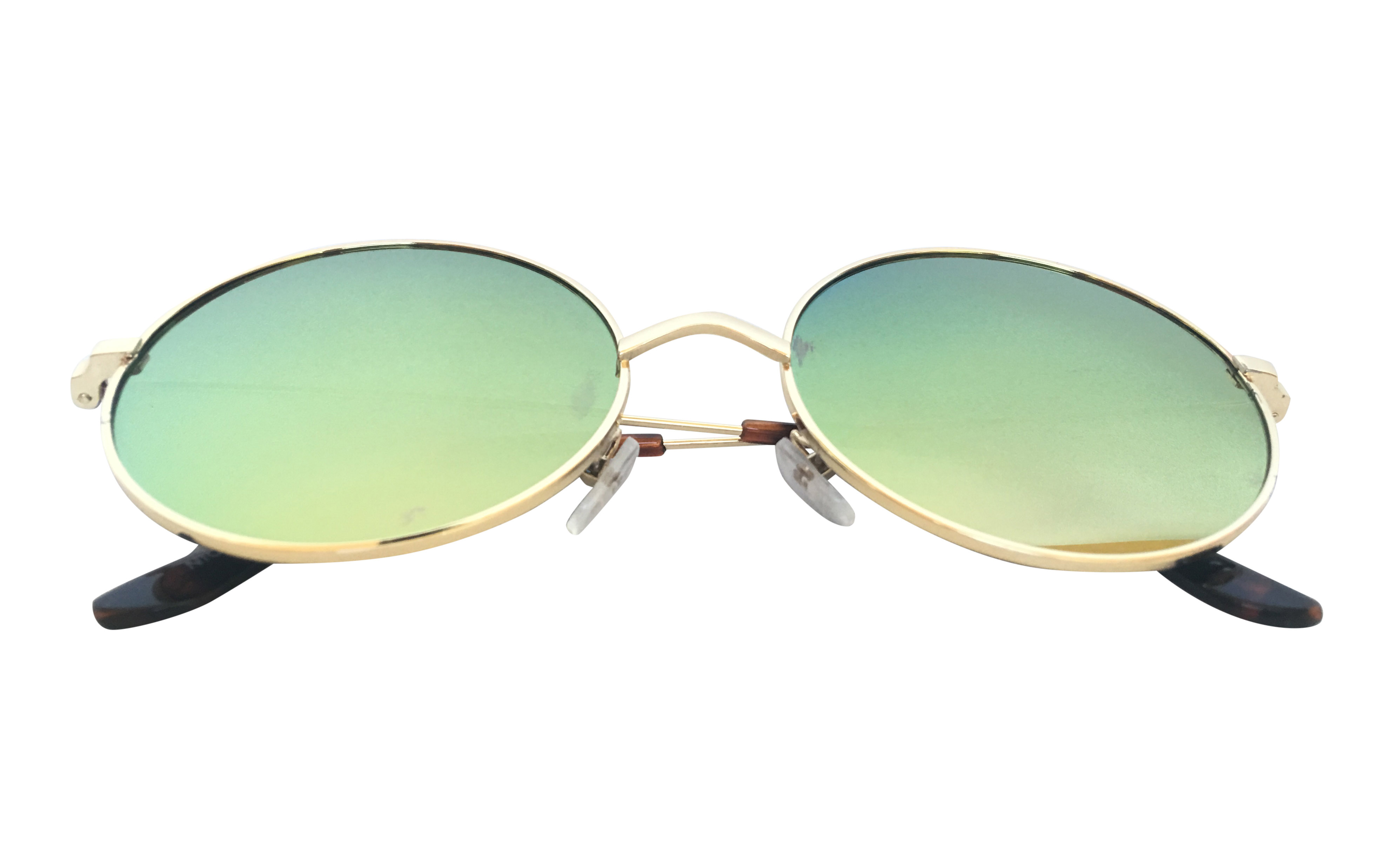 Hippie flower power solbrille i guld stel med farvet spejlglas. | billige-solbrille-nyheder-3