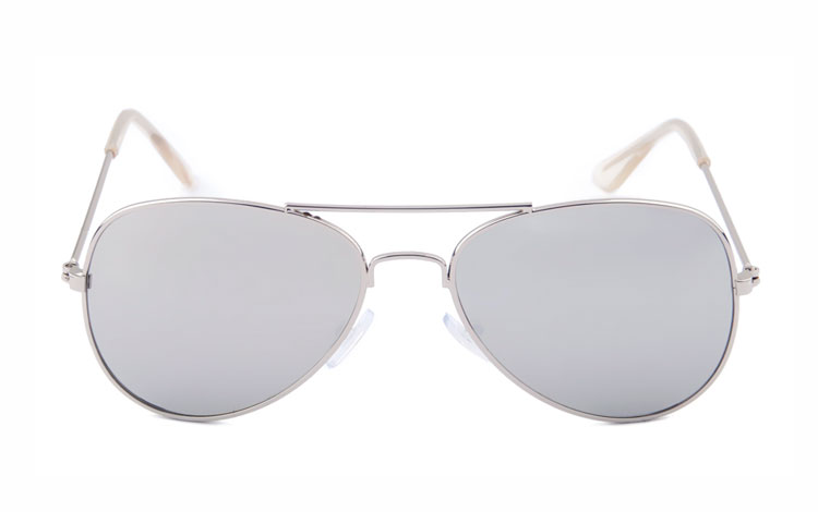 BØRNE aviator i sølv med sølv spejlglas | billige-solbrille-nyheder-2