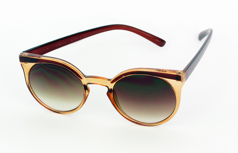 Lysbrun/orange solbrille i rundt design | retro_vintage_solbriller