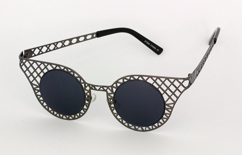Sort metalgitter solbrille | sjove_udklaednings_briller