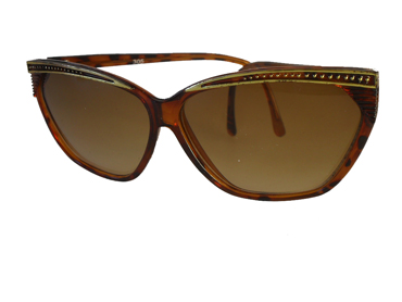 Brun cateye solbrille med guld mønster | cat_eye_solbriller