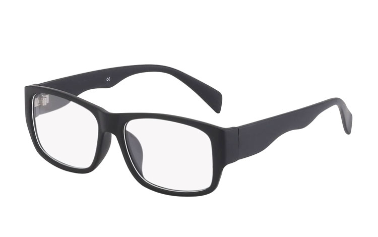 Firkantet brille i kraftigt design med klart glas uden styrke | search