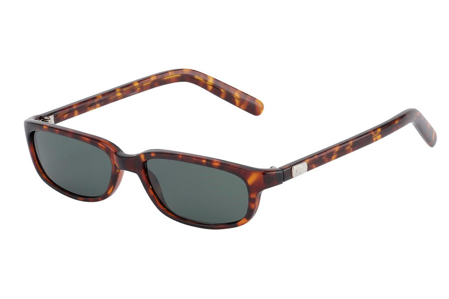 90´er modebrillen, den smalle firkantede brille i enkelt design med mørke linser. Stellet er i rødbrunt skildpadde / leopard farve | solbriller_kvinder