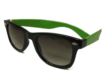 Wayfarer solbrille. Sort m/ neon grøn | search