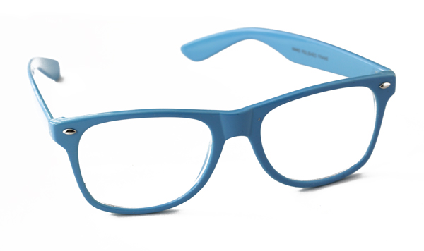 Lysblå / tyrkisblå brille uden styrke i wayfarer look | wayfarer_solbriller