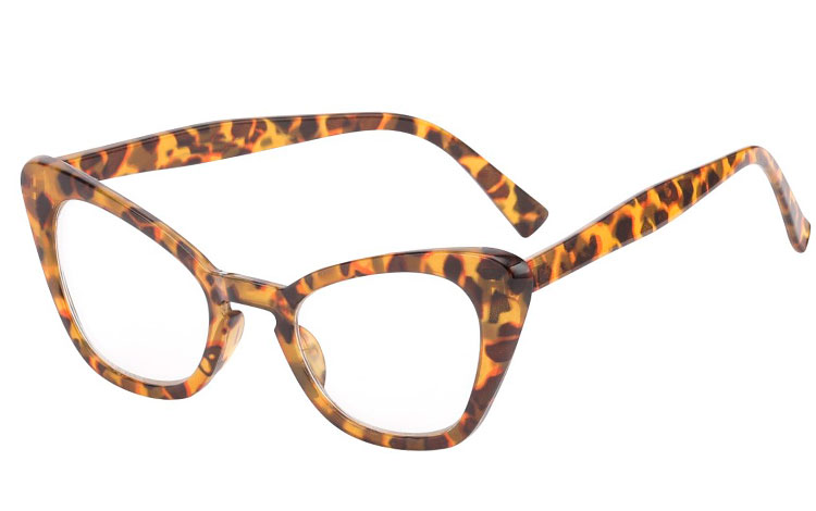 Cateye brille i brunt skildpadde/leopard mønster. - Design nr. s3578