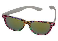 Wayfarer solbrille med farvet dyreprint - Design nr. s1147
