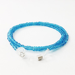 Brillesnor med perler i lysblå / tyrkis - Design nr. s3147