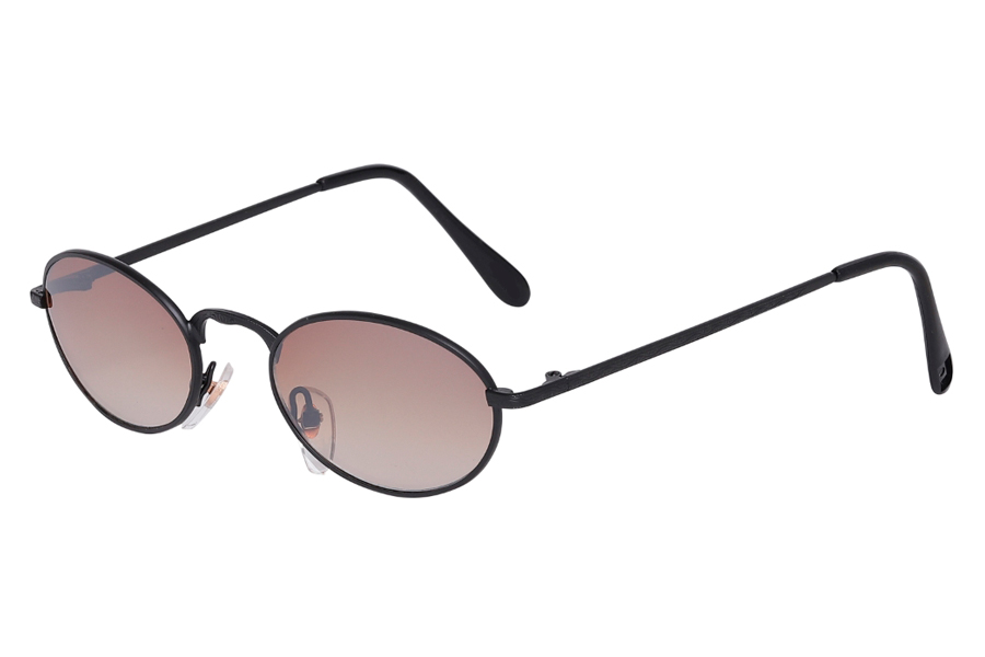 Oval solbrille i mat sort - Design nr. s4023