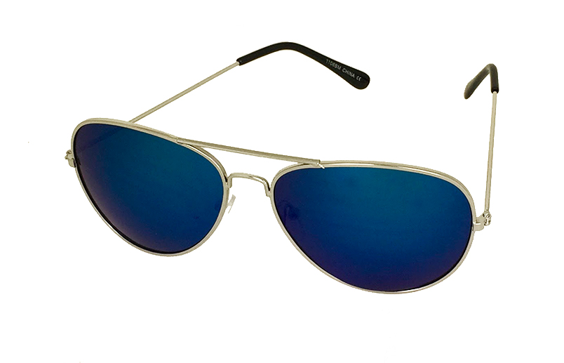 aviator med blåt multifarvet glas - Design nr. s3229 i Aviator solbriller og pilot solbriller