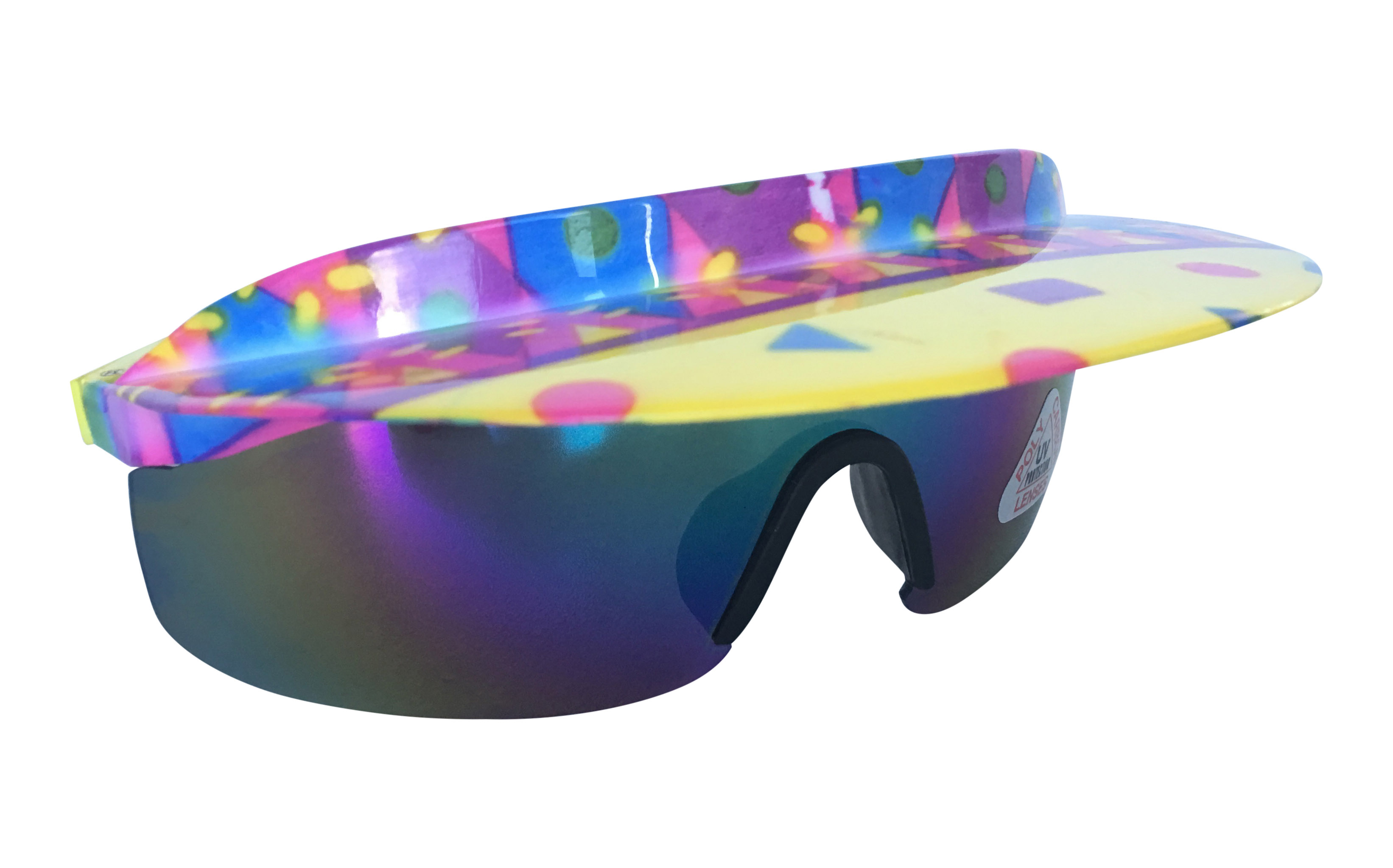 Den fedeste festival solbrille med skygge bygget på solbrillen, i vilde neonfarver. Til festival, hverdag eller fest :) | skibriller