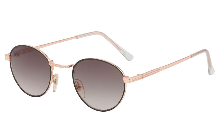 Rund sort solbrille i sort og rÃ¸dguld | billige-solbrille-nyheder