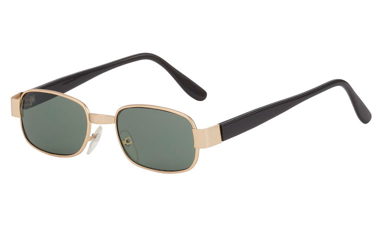 Norges billigste solbriller - Firkantet solbrille guldfarvet - solbrille nr. s3565 - solbriller