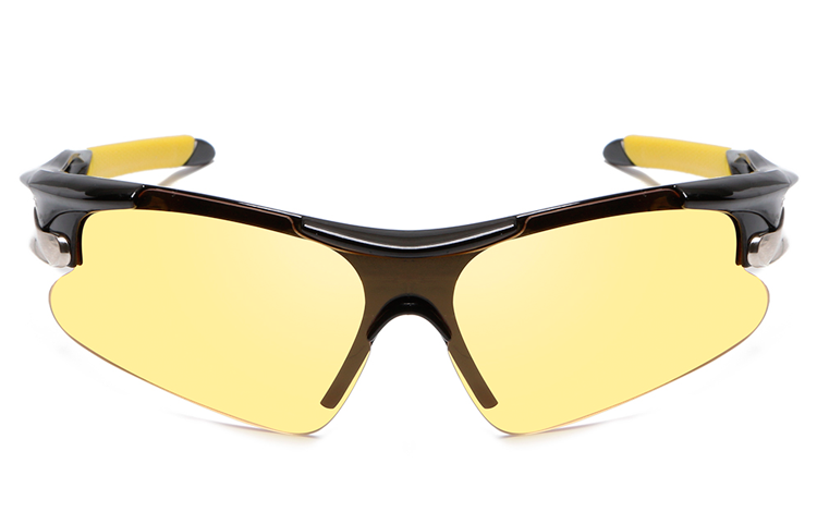 Solbrille / hurtigbrille med gult glas som er perfekt til natkørsel, sport, fiskning, golf og andet sport. | hurtig-brillen-2