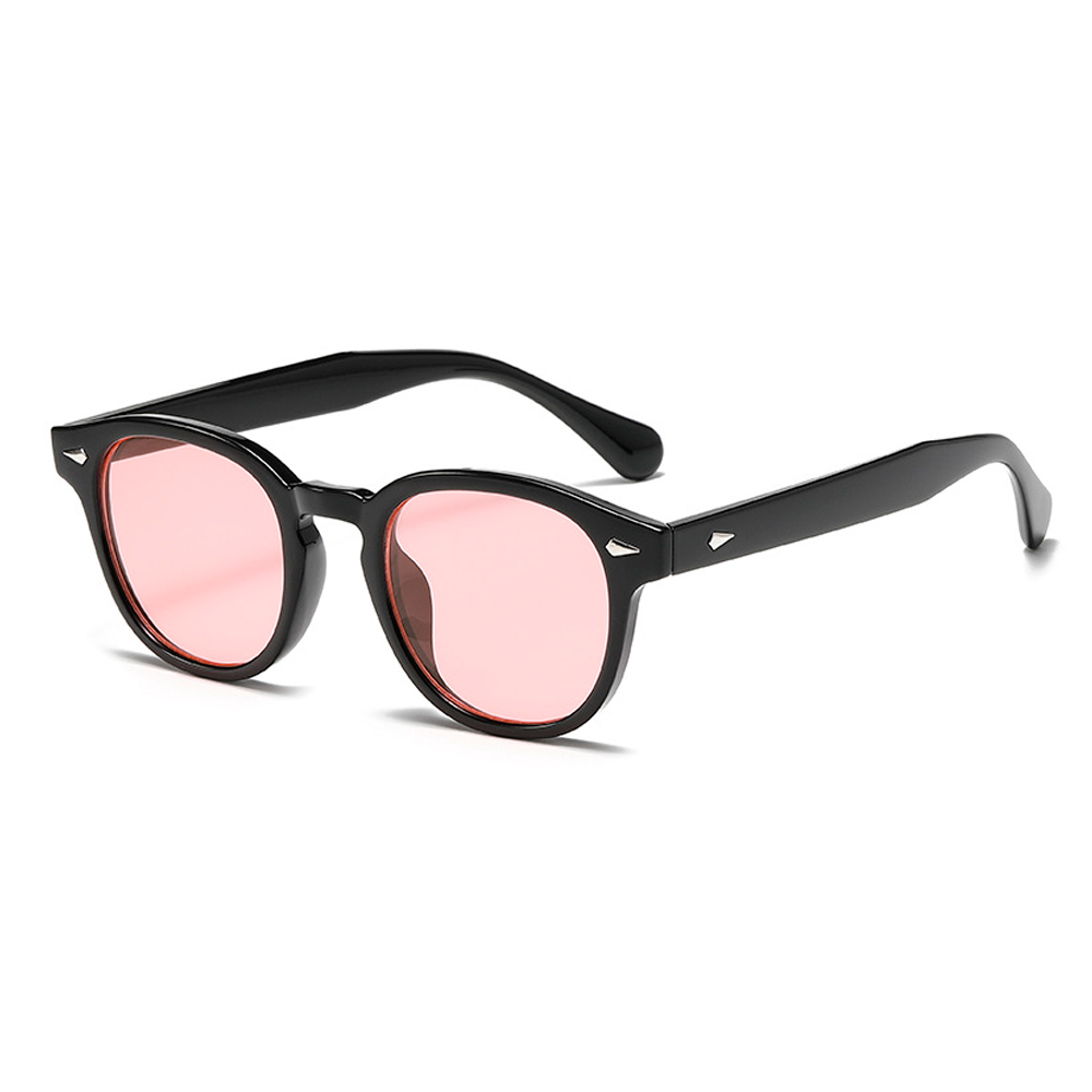  FrÃ¦k solbrille i blank sort stel med lyserÃ¸de glas. Designet minder om det bedstsÃ¦lgende brand rayban og den populÃ¦re wayfarer men med runde former | search