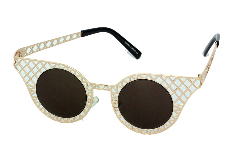 Lækker guld gitter solbrille, cateye | retro_vintage_solbriller
