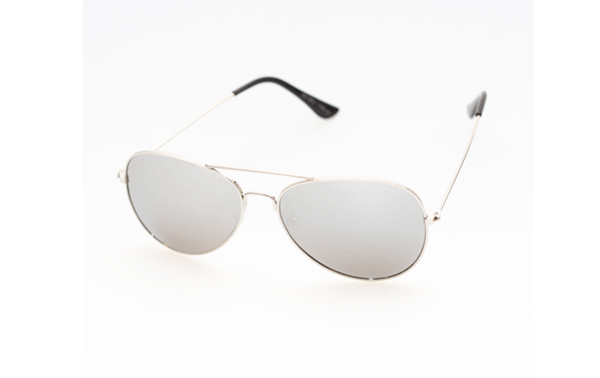 Metal trucker / pilot solbrille i sÃ¸lv med spejlglas | 