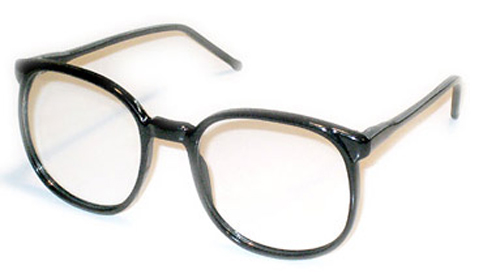 Fede retro briller uden styrke - klar glas - sort | 