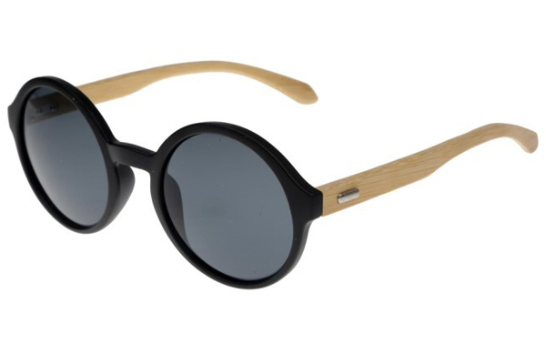 Stor rund solbrille med bambus stænger | retro_vintage_solbriller