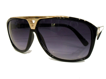 Aviator / Millionaire solbrille. Sort m/ guld/metal detalje | oversize_store_solbriller