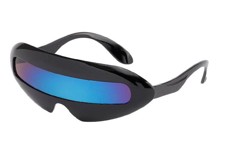 Fed solbrille i Star Trek design. Denne model er også kendt fra Marvelous Mosell. Denne spacy model fås i mange fede farver og fede farvede glas. | festival-solbriller
