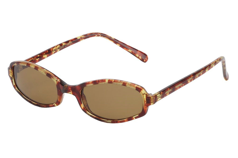 90´er modebrillen, den smalle firkantede brille i enkelt design med lyse linser. Stellet er lyst skildpadde / leoprad mønstret | enkelt-klassisk-design