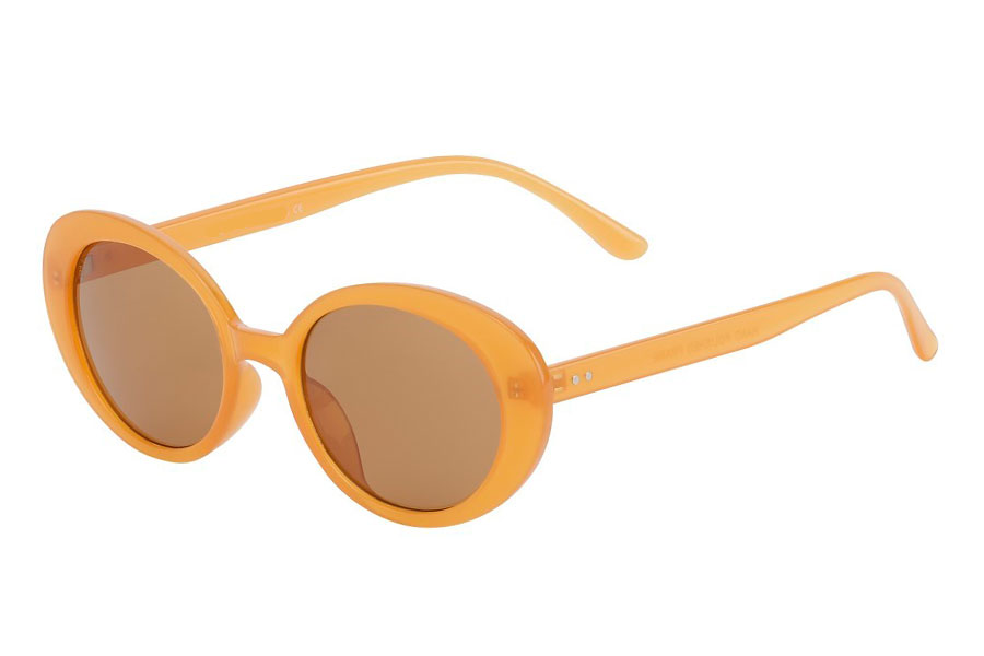 Smokey-orange farvet flower power hippie solbrille til den sommerglade hippie.  Retro / hippie / Jackie O stilen. | oval-solbriller