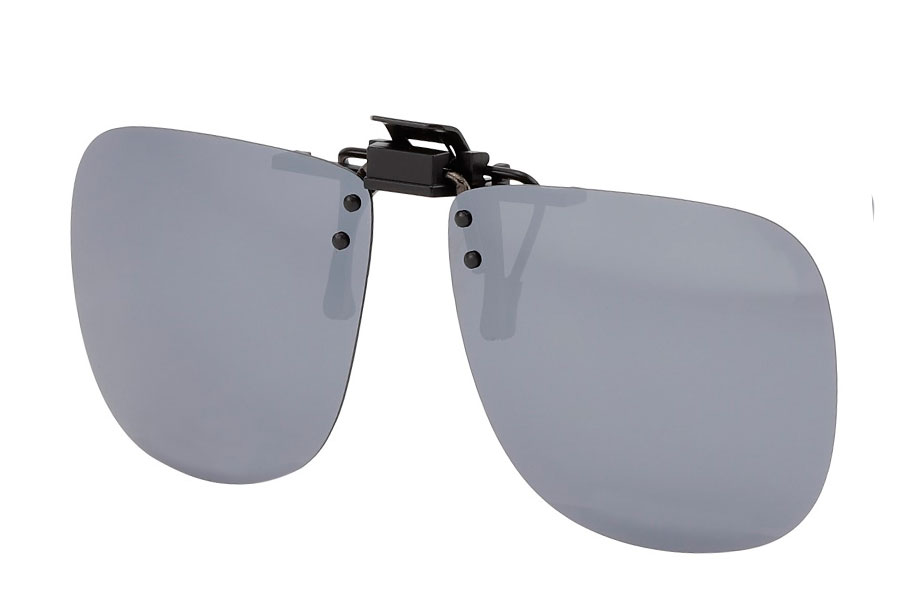Polaroid clip-on solbriller med sølvfarvet spejlglas | oversize_store_solbriller