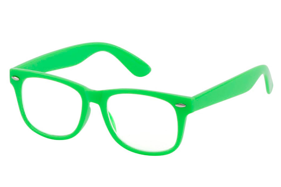 BØRNE brille i neongrøn med klart glas uden styrke. | search