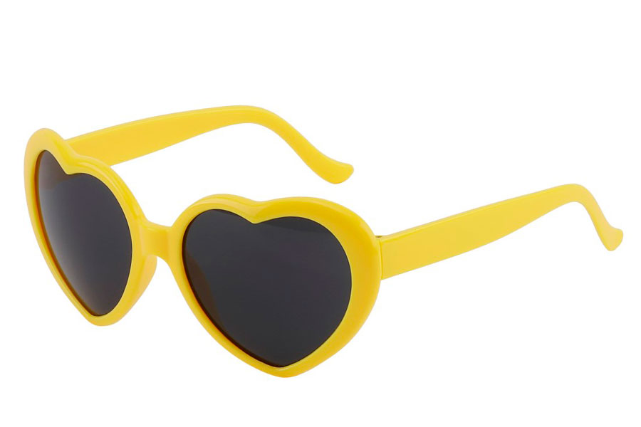 Gul hjerte solbrille | festival-solbriller
