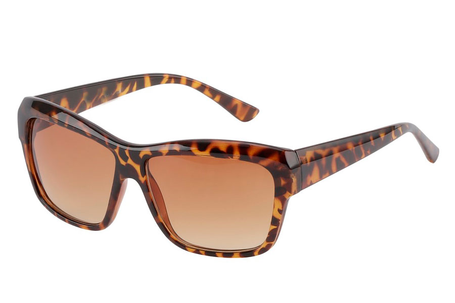 SkÃ¸n kvinde solbrille i leopard / skildpadde brunt stel. Solbrillen er i enkelt stilet og kraftigt design. | solbriller_kvinder