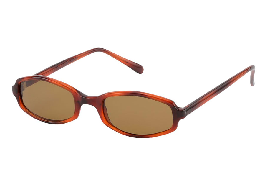 90Â´er modebrillen, den smalle firkantede brille i enkelt design med lyse linser. Stellet er rÃ¸dligt skildpadde / leoprad mÃ¸nstret | firkantet-solbriller
