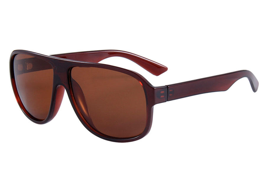 Rødbrun transparent solbrille i UNISEX design. UV400 beskyttelse. | millionaire_aviator_solbriller