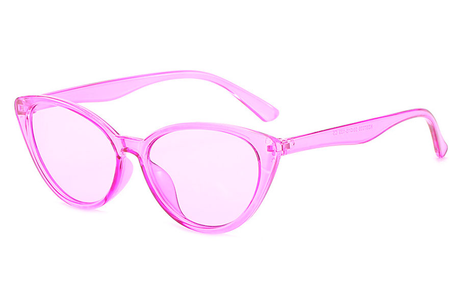 gavnlig udmelding facet S4261 Lyserød cateye brille med lyserøde linser