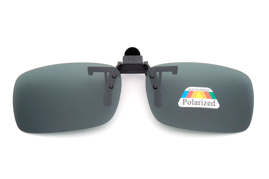 Polaroid clip-on solbrille i mÃ¸rke grÃ¸n-sorte glas. Clip on solbrillen clipses ovenpÃ¥ din brille | clip-on-solbriller