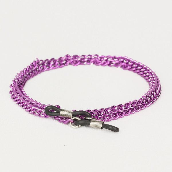 Lilla-pink brille kæde i metal | 