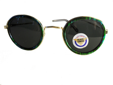 Fed rund moderigtig solbrille m/ grønlig kant | runde_solbriller-2