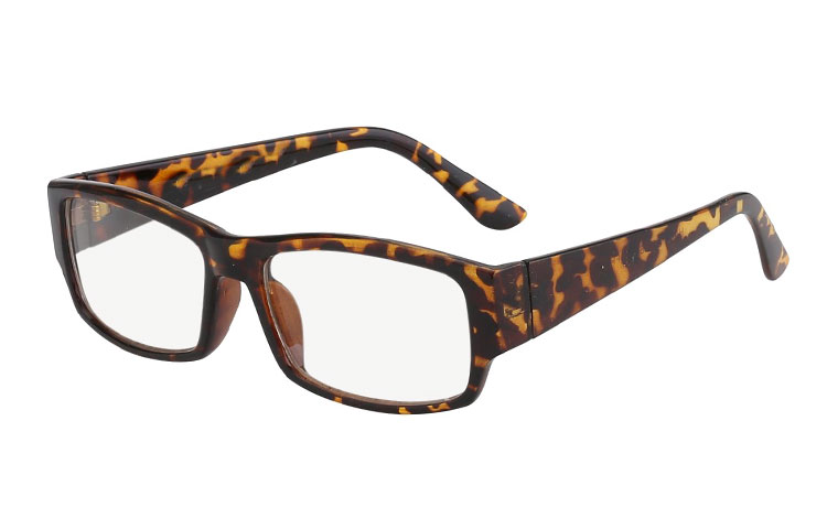 tortoise / skildpadde brun brille med klart glas uden styrke | klar_glas_briller