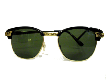 Clubmaster solbrille i sort med guld mÃ¸nster | 
