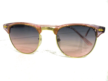 Clubmaster solbrille i lyserød nuance m/ lys brun-grå glas | clubmaster