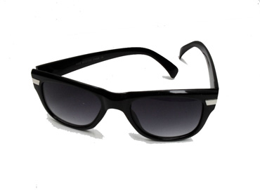 Wayfarer agtig solbrille i sort m/ metal detalje | wayfarer_solbriller