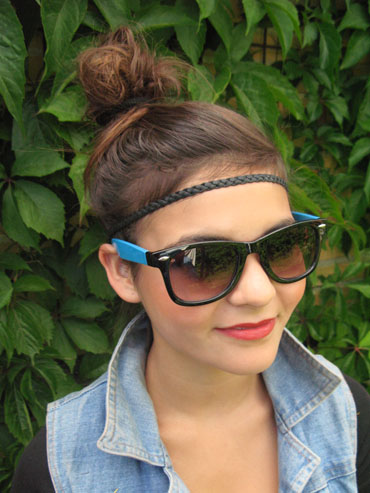 Wayfarer solbrille. Sort m/ blÃ¥ | -2