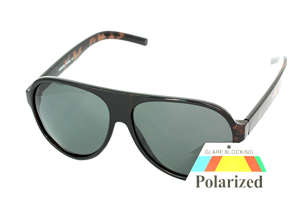 Polaroid solbrille i enkelt aviator design i skildpadde / tortoise brun. | polaroid_solbriller