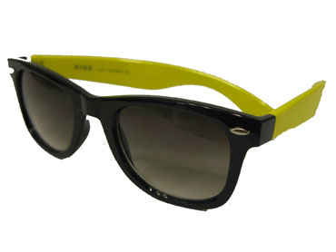 Wayfarer solbrille. Sort m/ gul | 