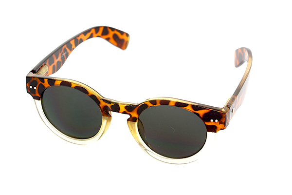 Skildpaddebrun og gennemsigtig solbrille design i rundt design. | runde_solbriller
