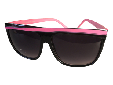 Sort solbrille med pink asymetrisk streg øverst | search