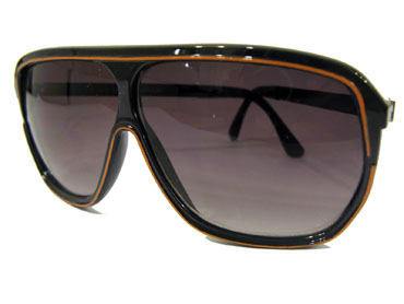 Brun solbrille m/ orange stribe i aviator-stilen. | ski_racer_solbriller