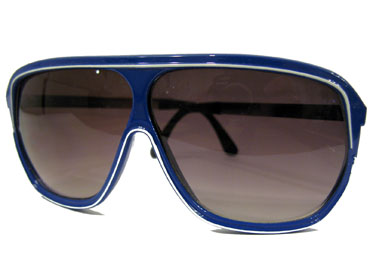 Blå aviator solbrille m/ hvid stribe hele vejen rundt | oversize_store_solbriller