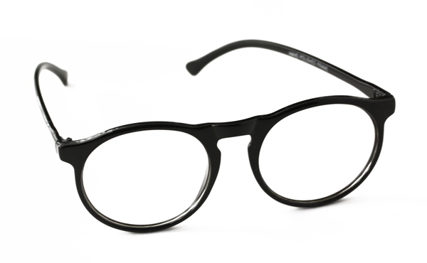 Sort moderne brille uden styrke i rundt design | 
